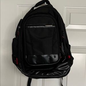 Samsonite Black Backpack with Red Accents